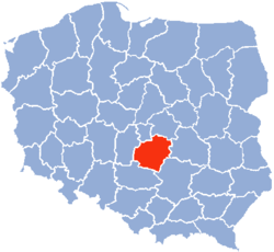 Lage der Woiwodschaft Piotrków