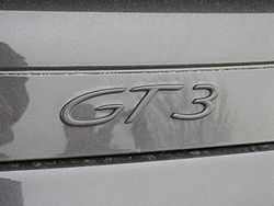 GT3-Schriftzug am Heck eines 996 GT3