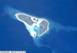 NASA-Foto des Atolls Puluwat