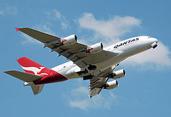 Ein Airbus A380-800 der Qantas