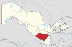 Lage der Provinz Qashqadaryo in Usbekistan