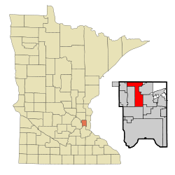 Ramsey County Minnesota Incorporated and Unincorporated areas Shoreview Highlighted.svg