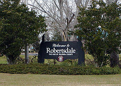 Das Willkommensschild in Robertsdale