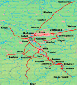 Strecke der Bahnstrecke Osterath–Dortmund Süd