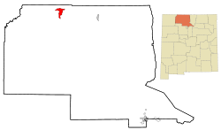Rio Arriba County New Mexico Incorporated and Unincorporated areas Dulce Highlighted.svg