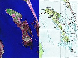 NASA Geocover 2000 Satellitenbild und USGS Topographische Karte