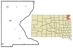 Roberts County South Dakota Incorporated and Unincorporated areas Claire City Highlighted.svg