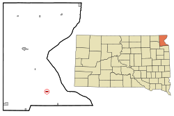 Roberts County South Dakota Incorporated and Unincorporated areas Wilmot Highlighted.svg