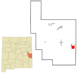 Roosevelt County New Mexico Incorporated and Unincorporated areas Causey Highlighted.svg