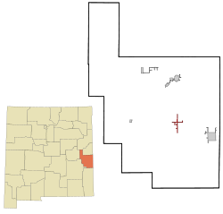 Roosevelt County New Mexico Incorporated and Unincorporated areas Dora Highlighted.svg