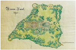 Karte der Roseninsel, Lenné, um 1850