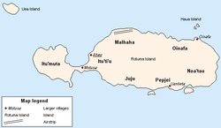 Karte von Rotuma, Uea oben links