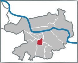 Lage des Stadtteils Südstadt in Heidelberg