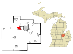 Saginaw County Michigan Incorporated and Unincorporated areas Shields Highlighted.svg
