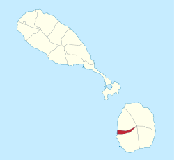 Die Lage von Saint Paul (Nevis) auf der Insel Nevis