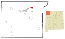 San Juan County New Mexico Incorporated and Unincorporated areas Aztec Highlighted.svg