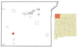 San Juan County New Mexico Incorporated and Unincorporated areas Newcomb Highlighted.svg