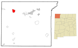 San Juan County New Mexico Incorporated and Unincorporated areas Shiprock Highlighted.svg