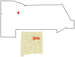San Miguel County New Mexico Incorporated and Unincorporated areas Las Vegas Highlighted.svg