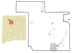 Sandoval County New Mexico Incorporated and Unincorporated areas Cuba Highlighted.svg