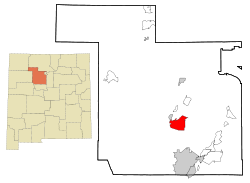 Sandoval County New Mexico Incorporated and Unincorporated areas Zia Pueblo Highlighted.svg