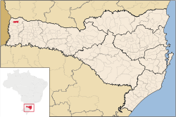 Lage von Guarujá do Sul im brasilianischen Bundesstaat Santa Catarina