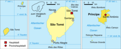 Die dritte Teilkarte zeigt die beiden Tinhosa-Inseln südlich von Principé