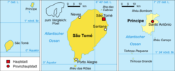 Rólas auf der mittleren Karte südlich von São Tomé gelegen