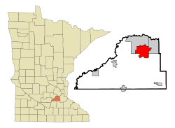 Scott County Minnesota Incorporated and Unincorporated areas Prior Lake Highlighted.svg