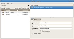Bildschirmfoto des GNOME Keyring Manager 2.12.1