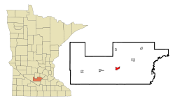 Sibley County Minnesota Incorporated and Unincorporated areas Gaylord Highlighted.svg