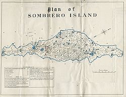 Historische Karte Sombreros mit den Eintragungen der Abbauorte, 1880