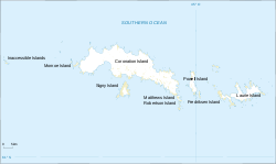Karte der Südlichen Orkneyinseln, die Inaccessible Islands ganz im Westen