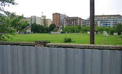 Blick auf das ehemalige Spielfeld