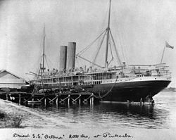 StateLibQld 1 157625 Orient steamship line, Ortona at Pinkenba Wharf, Brisbane.jpg