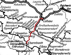 Strecke der Bahnstrecke Ebersbach–Löbau