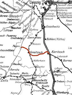 Strecke der Bahnstrecke Neukieritzsch–Pegau