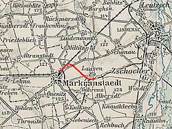 Strecke der Bahnstrecke Lausen–Markranstädt
