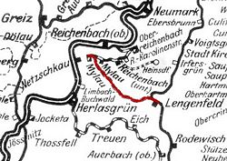 Strecke der Bahnstrecke Lengenfeld–Göltzschtalbrücke