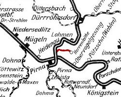 Strecke der Bahnstrecke Pirna–Herrenleite