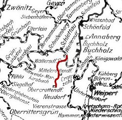 Strecke der Bahnstrecke Walthersdorf–Crottendorf