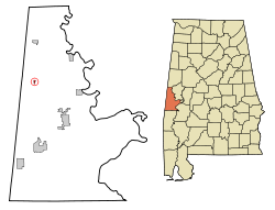 Sumter County Alabama Incorporated and Unincorporated areas Emelle Highlighted.svg