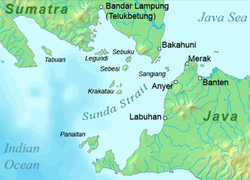 Karte der Sundastraße mit Panaitan