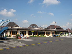 Surakarta Airport Solo Terminal Apron View.JPG