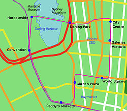 Strecke der Sydney Monorail