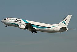 Eine Boeing 737-400 der Tailwind Airlines