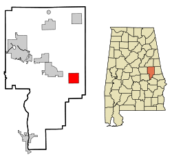 Tallapoosa County Alabama Incorporated and Unincorporated areas Camp Hill Highlighted.svg