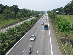 Tampines Expressway von der Abfahrt Jalan Kayu IC.