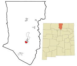 Taos County New Mexico Incorporated and Unincorporated areas Ranchos de Taos Highlighted.svg
