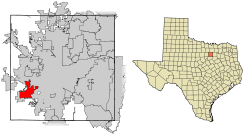 Tarrant County Texas Incorporated Areas Benbrook highlighted.svg